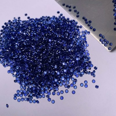 Ruif Jewelry Small Round 1.0mm - 3.0mm Lab Created Blue Sapphire Gemstone for Diy Jewelry Making Size and Shape Custom Accepted