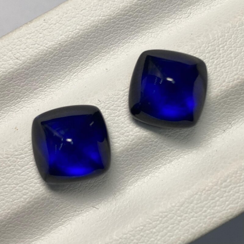 Ruif Jewelry Royal Blue Lab Sapphire Fashion Sugar Loaf Shape Gemstones for Diy Jewelry Making