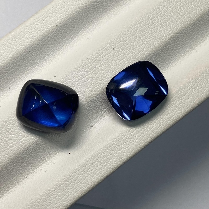 Ruif Jewelry Royal Blue Lab Sapphire Fashion Sugar Loaf Shape Gemstones for Diy Jewelry Making