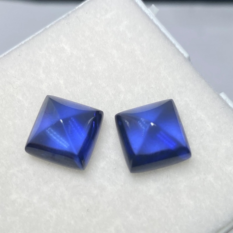 Ruif Jewelry Royal Blue Lab Sapphire Fashion Sugar Loaf Shape Gemstones for Diy Jewelry Making